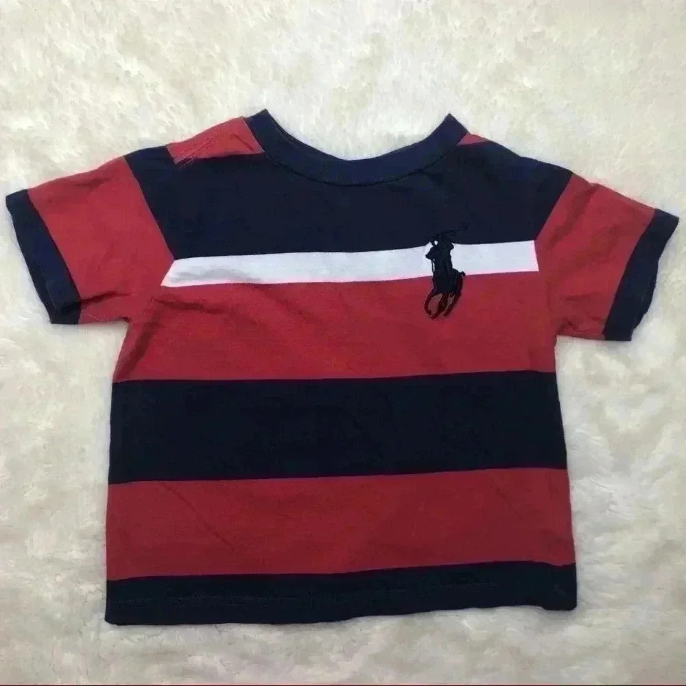 Polo By Ralph Lauren Red & Blue Striped T-Shirt 2T